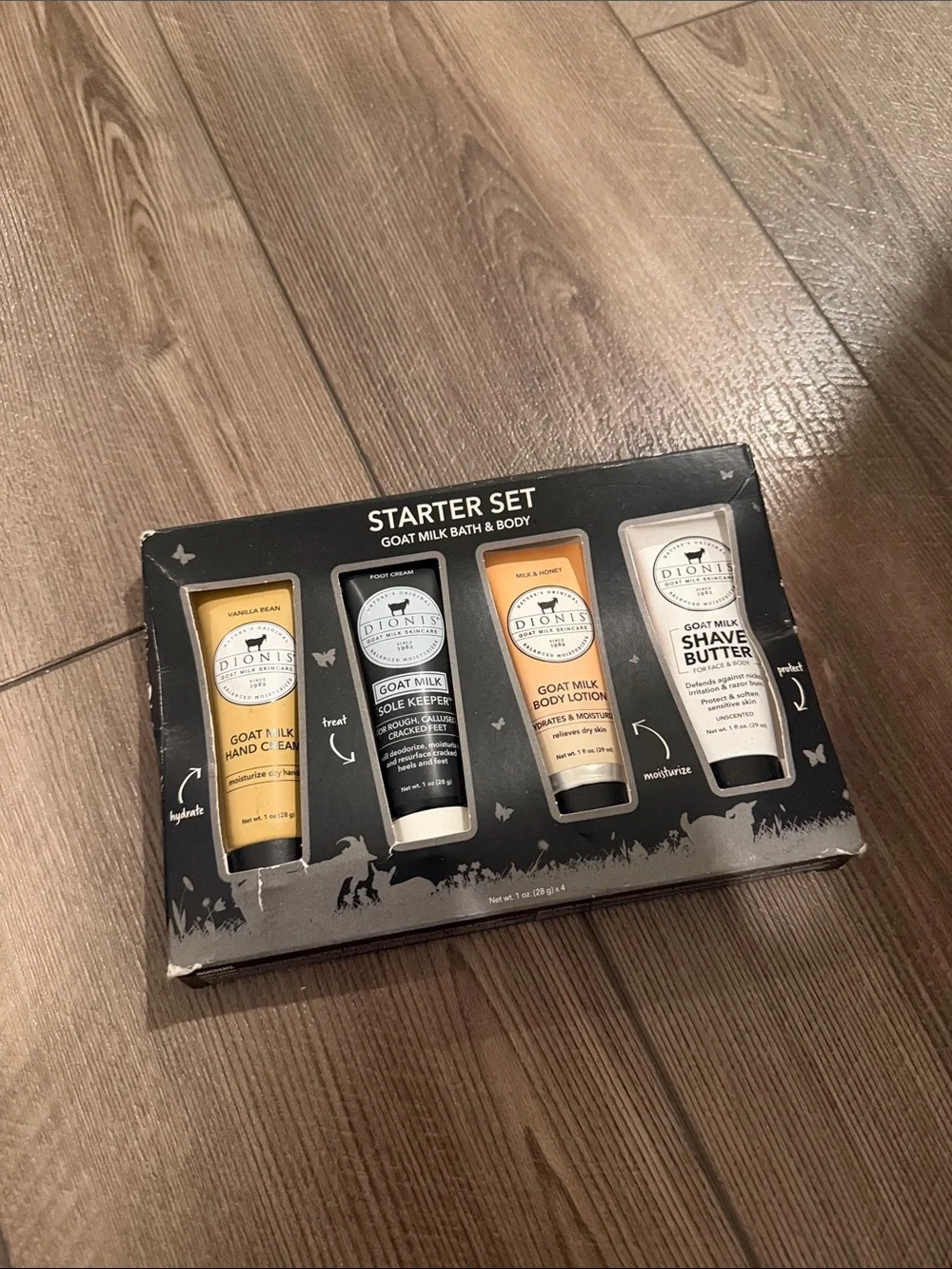 Goat Milk Bath & Body Starter Set - Yellow, Black, White